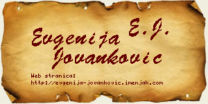 Evgenija Jovanković vizit kartica